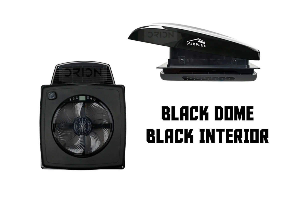 AirPlus roof fan with black dome and black interior shroud