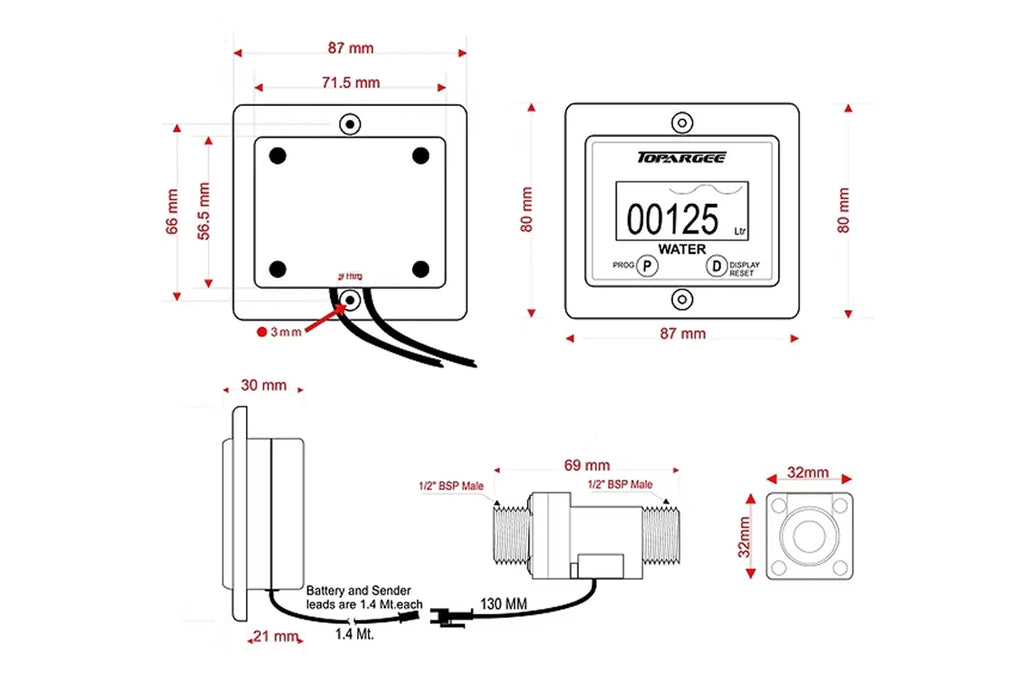 Flush Mount Water Tank Gauge