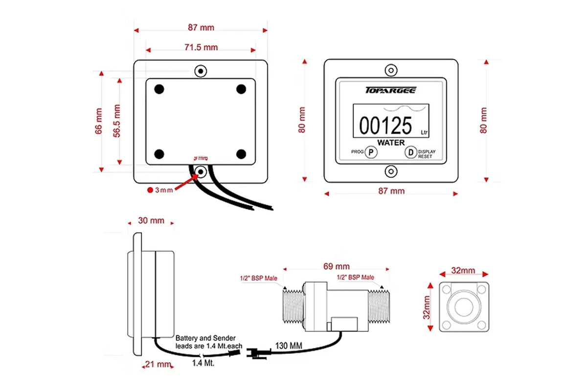 Flush Mount Water Tank Gauge