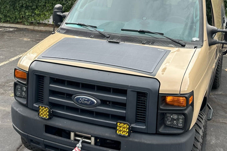 110W Hood Solar Panel for Ford Cargo Van (2018-Present E250 E350 E450)