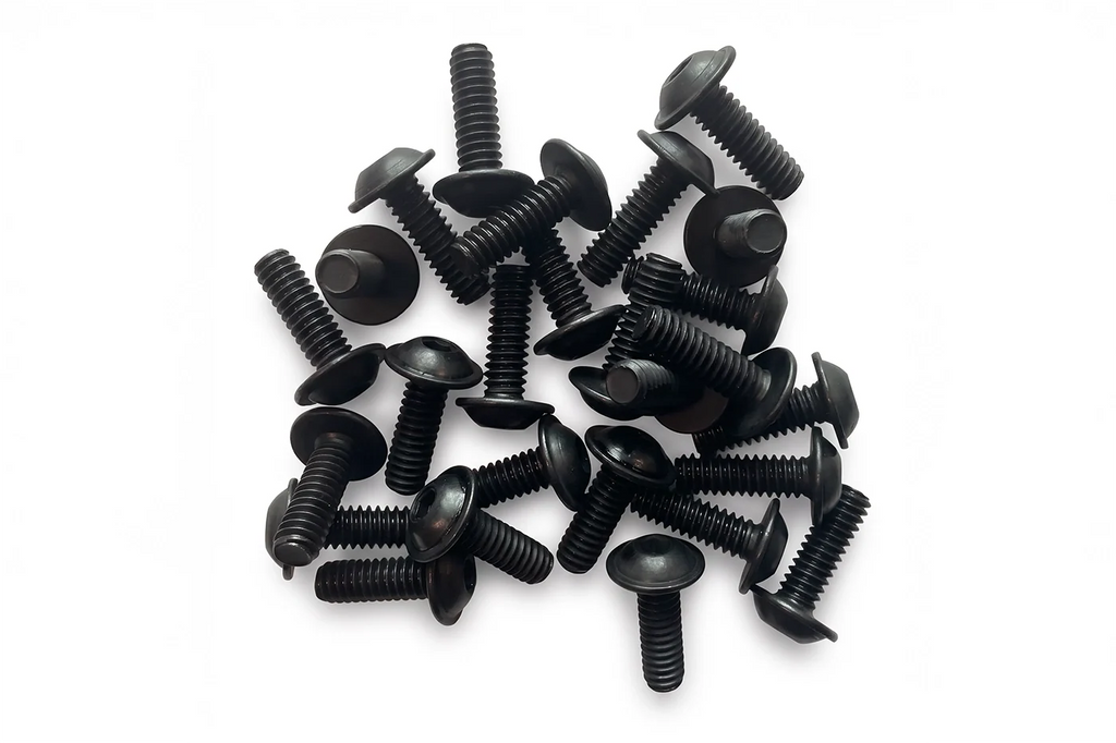 1/4-20 Flanged Button Head Socket Screws - Black 316 Stainless Steel (26-Pack, 5 Lengths: 3/8 in to 1 in)