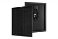 Rich 50 Mega Black Solar panel with cable on a white background