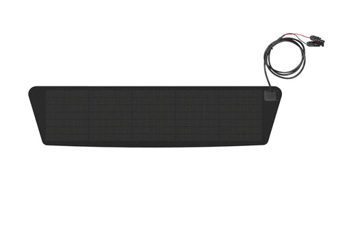 30w hood solar panel for ram promaster - Black solar panel with a cable on a white background