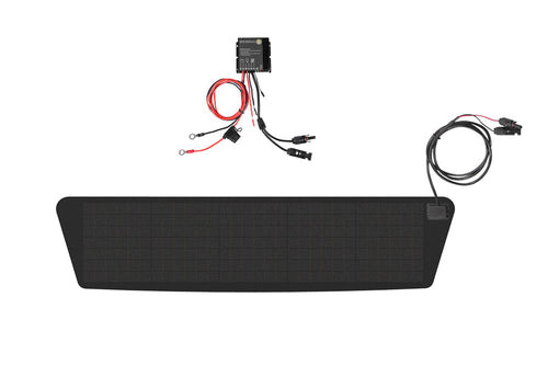 Solar panel with wiring and mppt on a white background