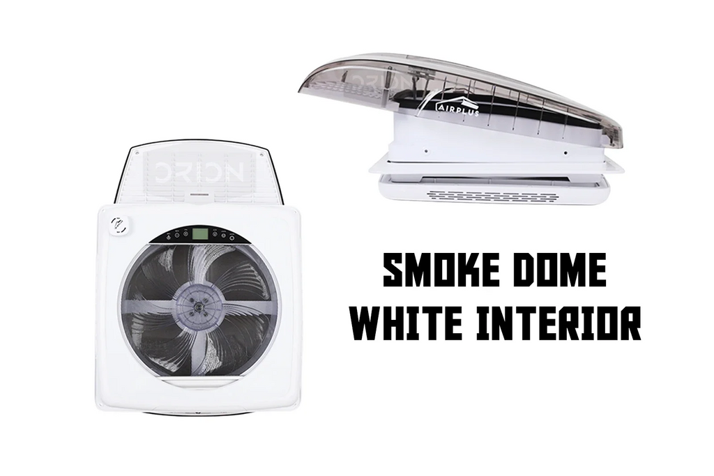 AirPlus roof fan with transparent smoke dome and white interior shroud