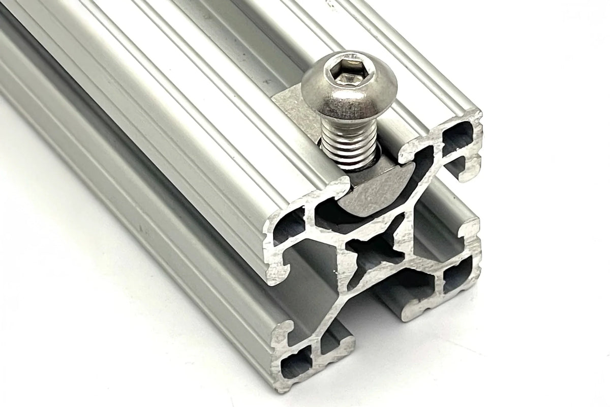 15S Roll-In T-Nuts w/ Ball Spring & Alignment Grooves - Stainless Steel (5/16-18 & 1/4-20 Thread)
