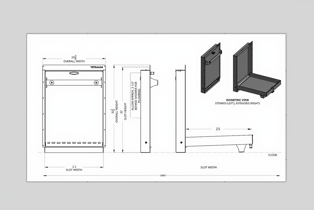 Tetravan Folding Shower 2.1 with Magnetic Curtain