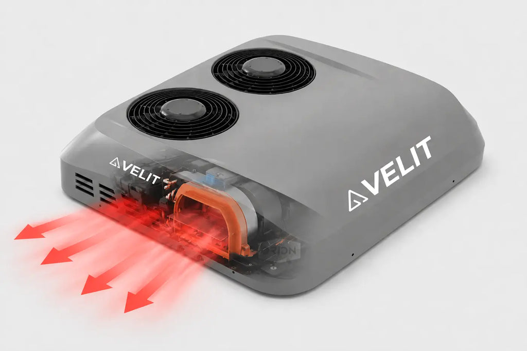 Velit V3 DC Rooftop Air Conditioner with Built-In Exhaust Fan - 12V/48V