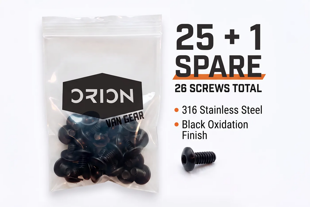 1/4-20 Flanged Button Head Socket Screws - Black 316 Stainless Steel (26-Pack, 5 Lengths: 3/8 in to 1 in)