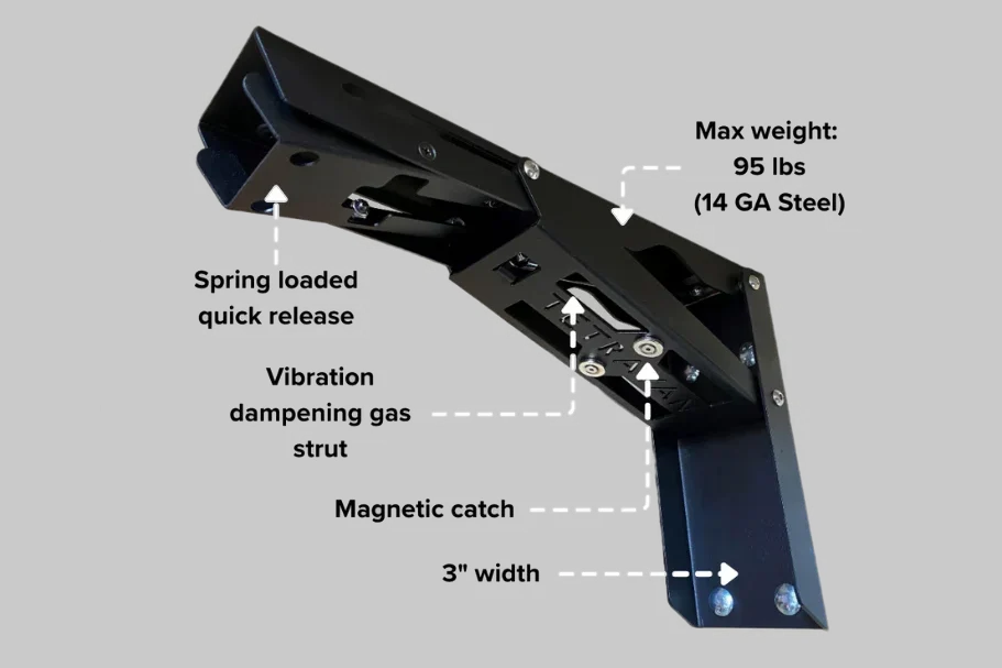 Heavy Duty Folding Bracket for Van Countertop Extensions