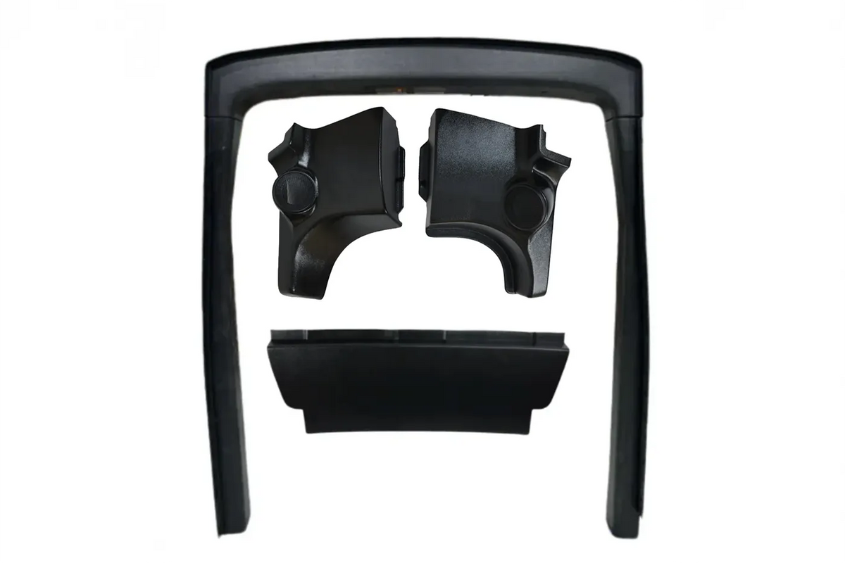 Alt text: Ford Transit High Roof full interior trim kit, all parts laid out on white background with speakers