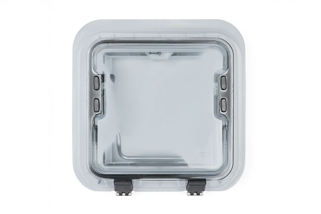 NomadicArk 450 x 400 Van and RV Skylight Roof Hatch with LED Lights, Blind, and Bug Screen