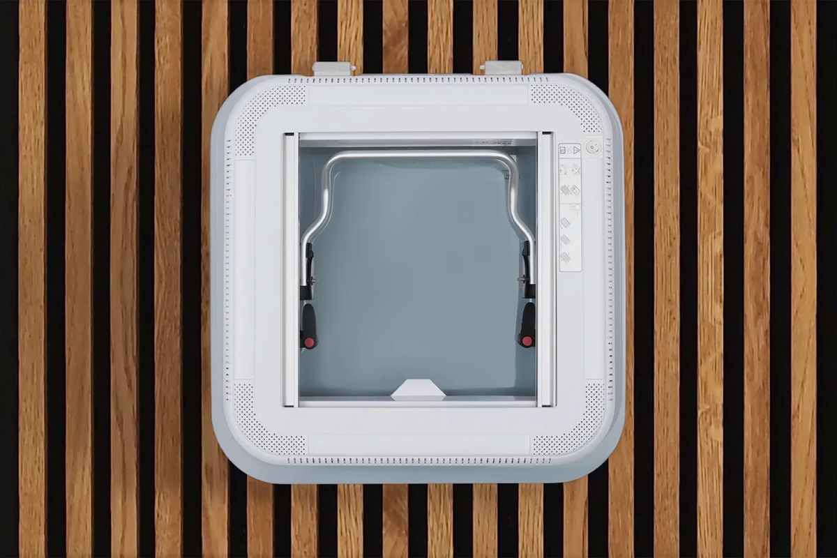 NomadicArk 450 x 400 Van and RV Skylight Roof Hatch with LED Lights, Blind, and Bug Screen