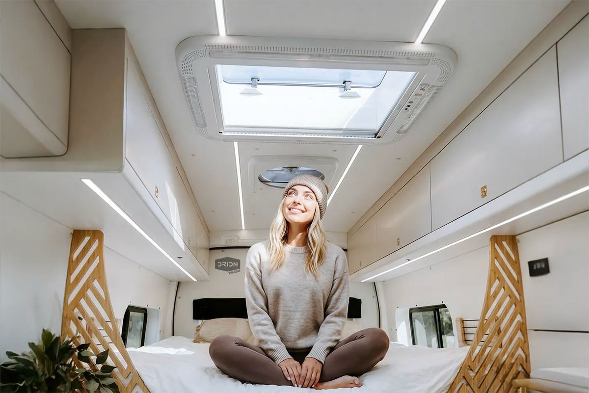 NomadicArk 700 x 500 Van and RV Skylight Roof Hatch with Blind and Bug Screen