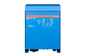 Blue Victron Energy Quattro battery charger and inverter on a white background