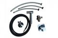 Set of plumbing components including hoses and connectors on a white background for van